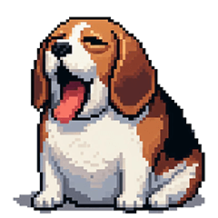 Pixel art fat beagle dog Sticker