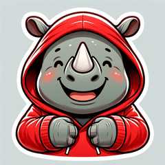 Rhinoceros in a Red Hoodie