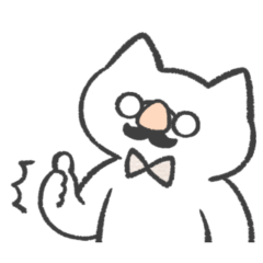 white color sticker(cat)(funny)