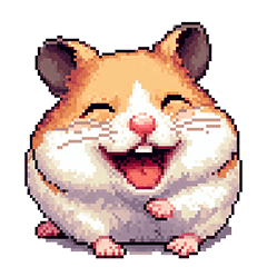 Pixel art Golden hamster mouse