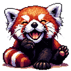 Pixel art red panda