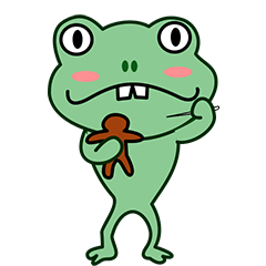 Cute Frog with rabbit teeth animated