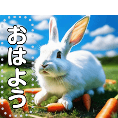 white rabbit in carrot field