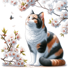 Musim Semi Kucing Calico