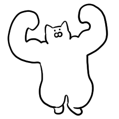 Energetic big white cat