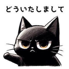 Sharp-eyed Black Cat - Greeting Stickers