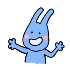 Funny little blue rabbit
