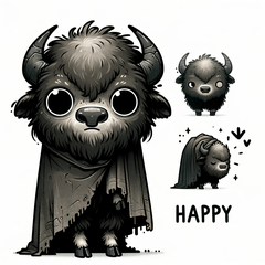creepy bison sticker 001