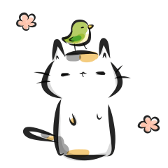 Loose "kanji" calico cat (Spring)