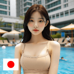 JP Japanese swimming pool girl