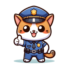 警察官裝扮的貓