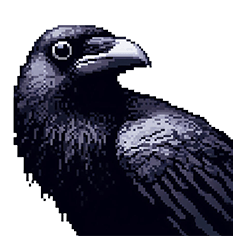 Pixel art crow bird