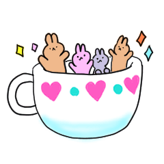 Coffee-loving rabbit greeting sticker