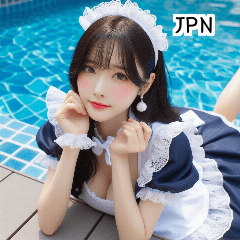JPN 25 year old swimsuit maid girl