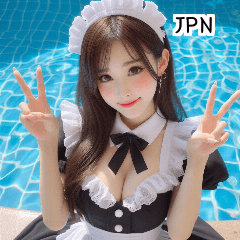 JPN 23 year old swimsuit maid girl