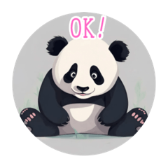 Loose and cute panda stamps