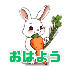 Cute Rabbit and Carrot Stickers