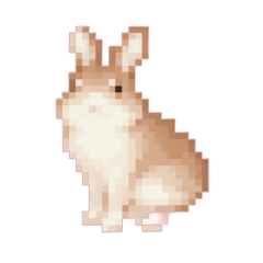 Adesivo de pixel art de coelho 1