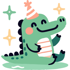 Fun minimalistic crocodile