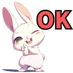 This is an everyday Stickers of a rabbit