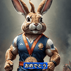 Macho Bunny Muscle Sticker