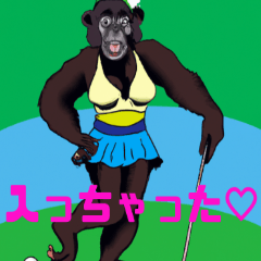 Cute Gorilla GOLF Girls Stamp