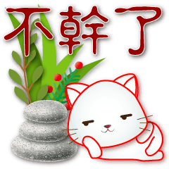 Q white cat - practical greeting