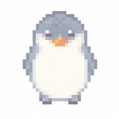 Adesivo de pixel art de pinguim 1