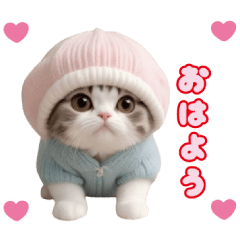 cute little cat nit Sticker