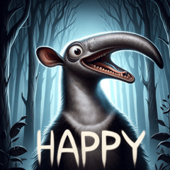 creepy giant anteater sticker 001