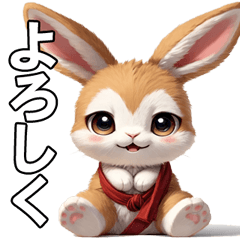 Cute rabbit's greeting Sticker