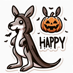 creepy kangaroo sticker 001