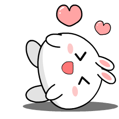 Round White Rabbit : Pop-up stickers