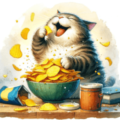 Glutton Cat! Crispy Chips Yum