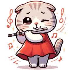 Cat to play a flute