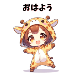 girl wearing giraffe costume