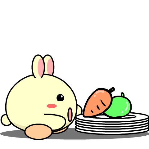 Yellow Round Rabbit : Pop-up stickers