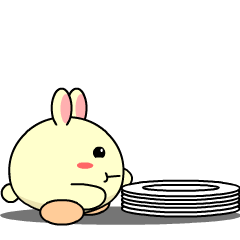 Yellow Round Rabbit : Pop-up stickers