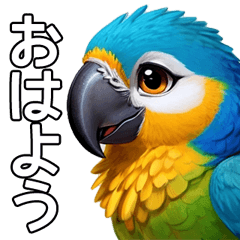 colorful bird's greeting Sticker