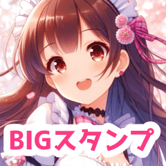 BIG sticker of Sakura and a maid girl 2