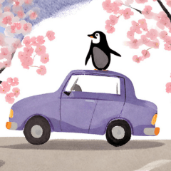 「桜とペンギンのほっこりスタンプ！」