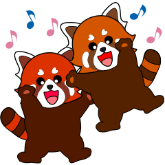 Friendly red panda pair(pop-up stickers)