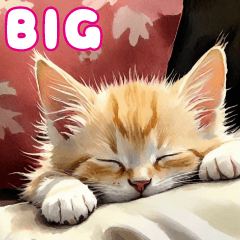 cute cat watercolor big sticker