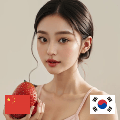 CN KR cute strawberry girl