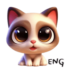 Cute kitty Cat 3D English