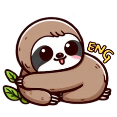 Sloth cute and lazy English