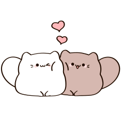 Cute big tail cat couple