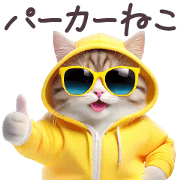 Hoodie Chubby Kitten Stickers sunglass