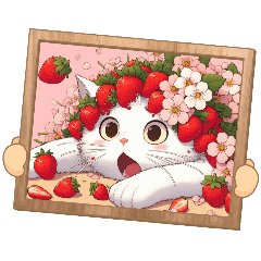 Sakura White Cat's Strawberry Parade