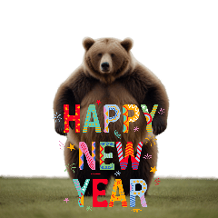 Bear on New Year's holiday
